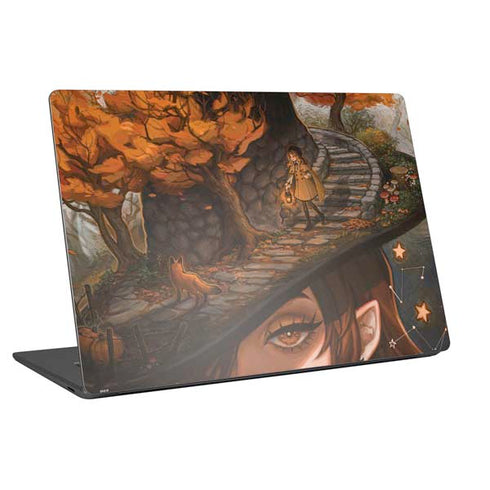 Halloween Pumpkin Witch with Fox by Ivy Dolamore Universal Laptop 16.6in (13.4 x 9.7in) Skin